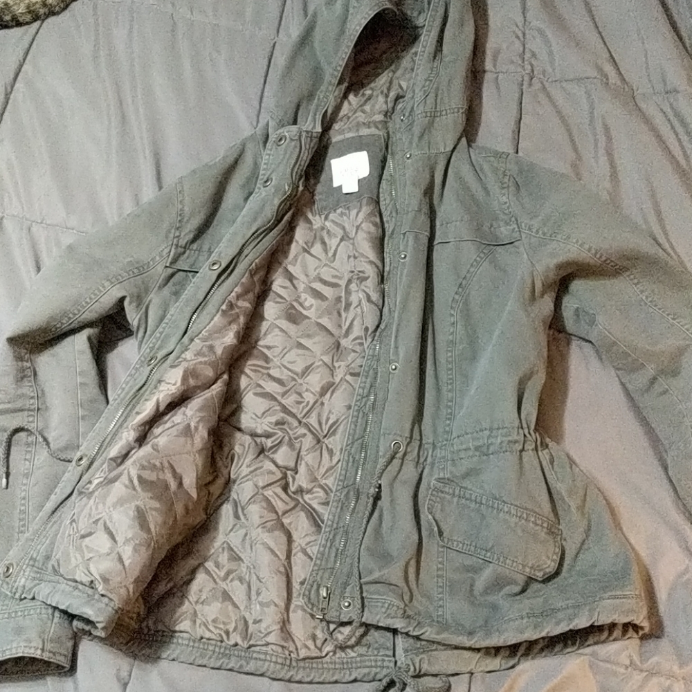 Full tilt green Hooded utility jacket